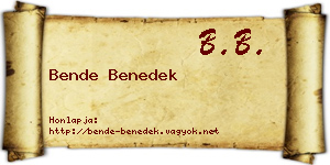Bende Benedek névjegykártya