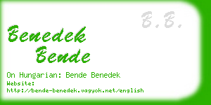benedek bende business card